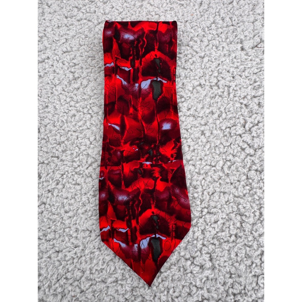 J Garcia Banyan Trees 10th Anniversary Limited Edition Silk Tie Red Black 784